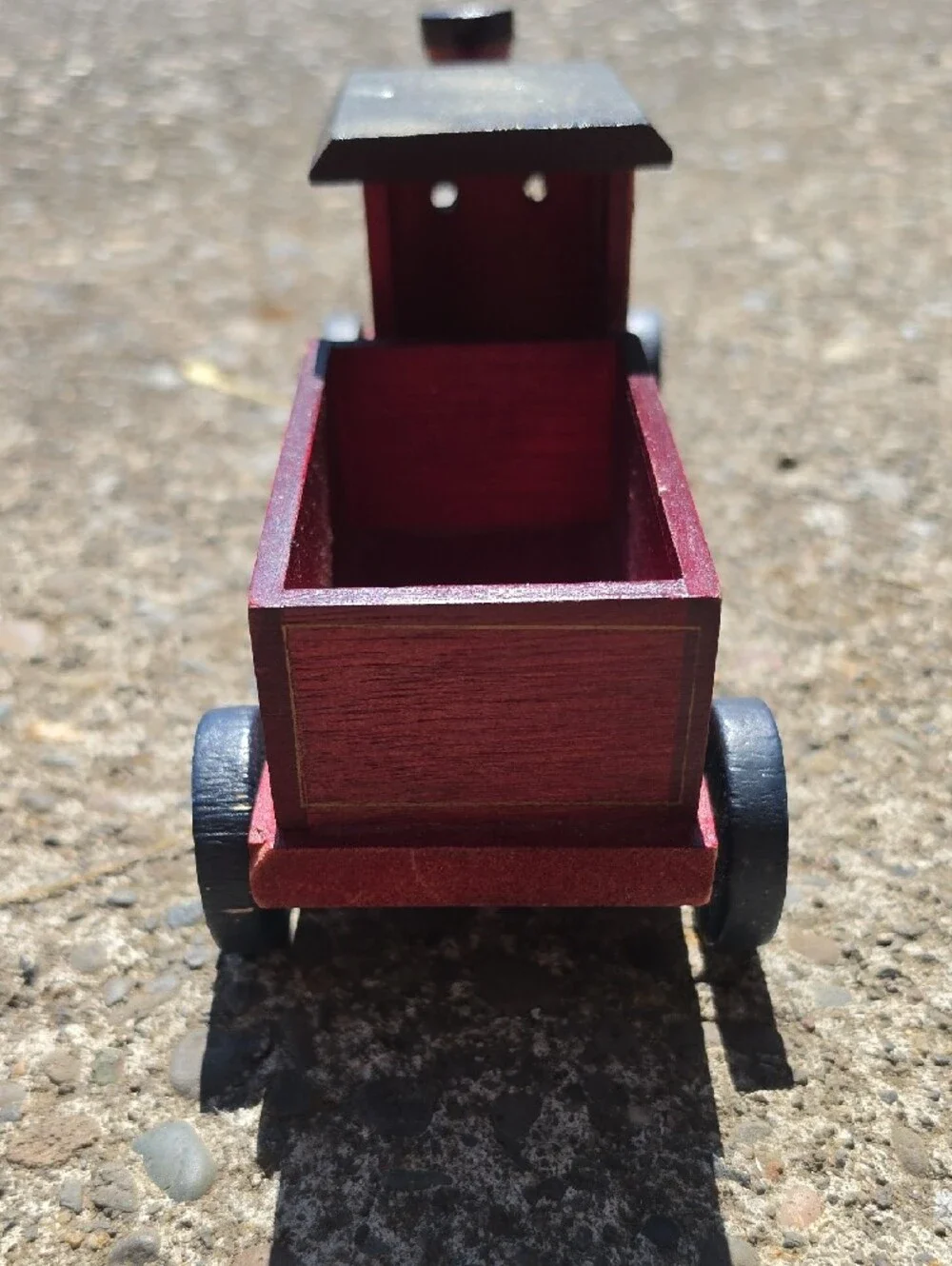 Vintage Wooden Red Toy Train Engine